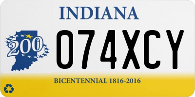 IN license plate 074XCY