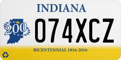 IN license plate 074XCZ