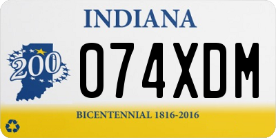 IN license plate 074XDM