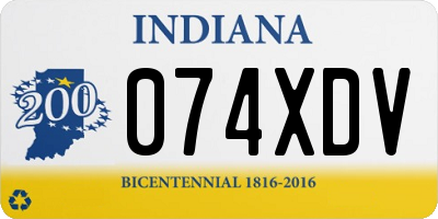 IN license plate 074XDV