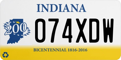 IN license plate 074XDW