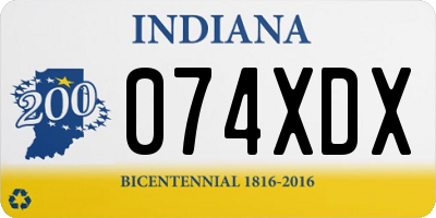 IN license plate 074XDX