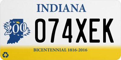 IN license plate 074XEK