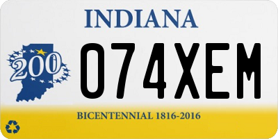 IN license plate 074XEM