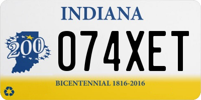 IN license plate 074XET