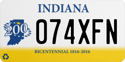 IN license plate 074XFN