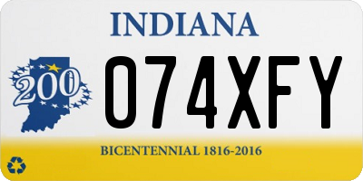 IN license plate 074XFY