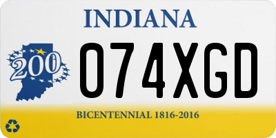 IN license plate 074XGD