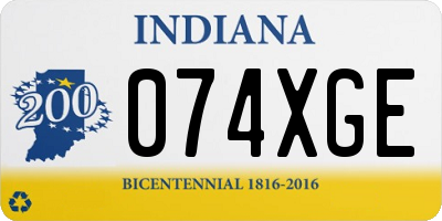 IN license plate 074XGE