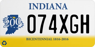 IN license plate 074XGH