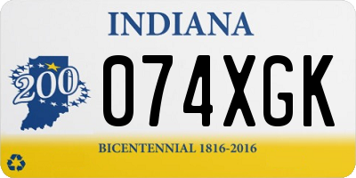 IN license plate 074XGK