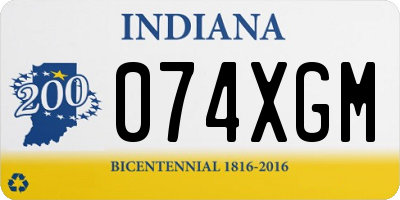 IN license plate 074XGM