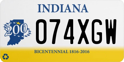 IN license plate 074XGW