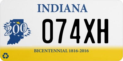 IN license plate 074XH