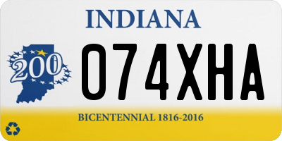 IN license plate 074XHA