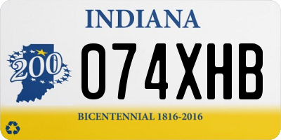 IN license plate 074XHB