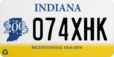 IN license plate 074XHK