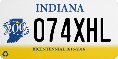 IN license plate 074XHL