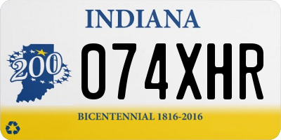IN license plate 074XHR