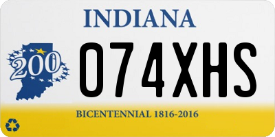 IN license plate 074XHS