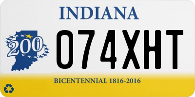IN license plate 074XHT