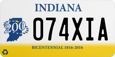 IN license plate 074XIA