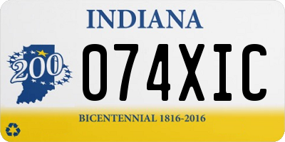 IN license plate 074XIC