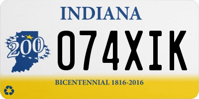 IN license plate 074XIK