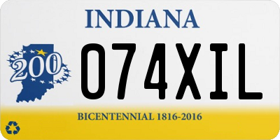 IN license plate 074XIL