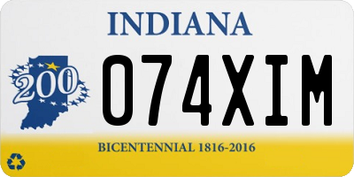 IN license plate 074XIM