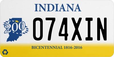 IN license plate 074XIN