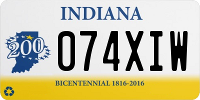 IN license plate 074XIW