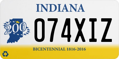IN license plate 074XIZ