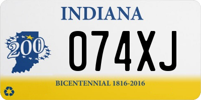 IN license plate 074XJ