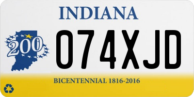 IN license plate 074XJD