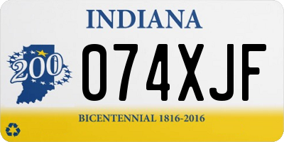 IN license plate 074XJF