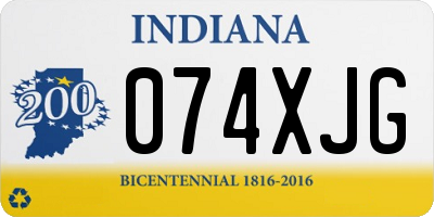 IN license plate 074XJG