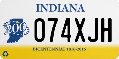 IN license plate 074XJH