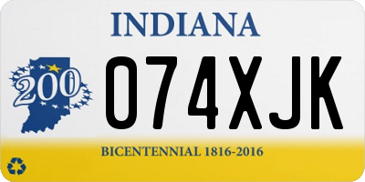 IN license plate 074XJK