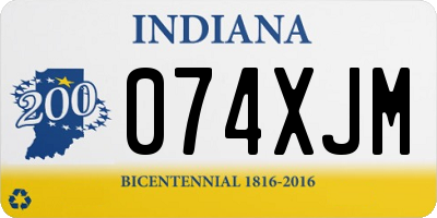 IN license plate 074XJM