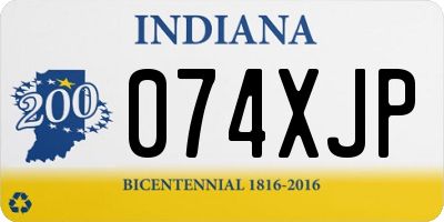 IN license plate 074XJP