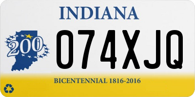 IN license plate 074XJQ
