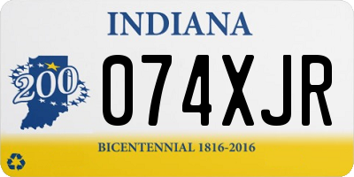 IN license plate 074XJR