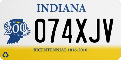 IN license plate 074XJV