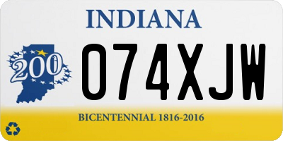 IN license plate 074XJW