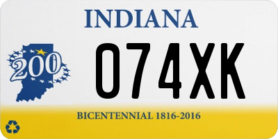 IN license plate 074XK