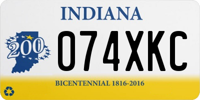 IN license plate 074XKC