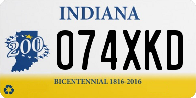 IN license plate 074XKD
