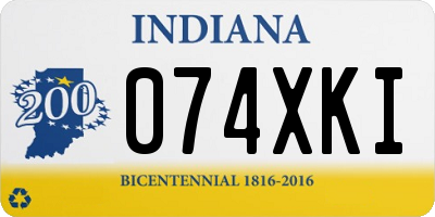 IN license plate 074XKI