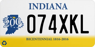 IN license plate 074XKL